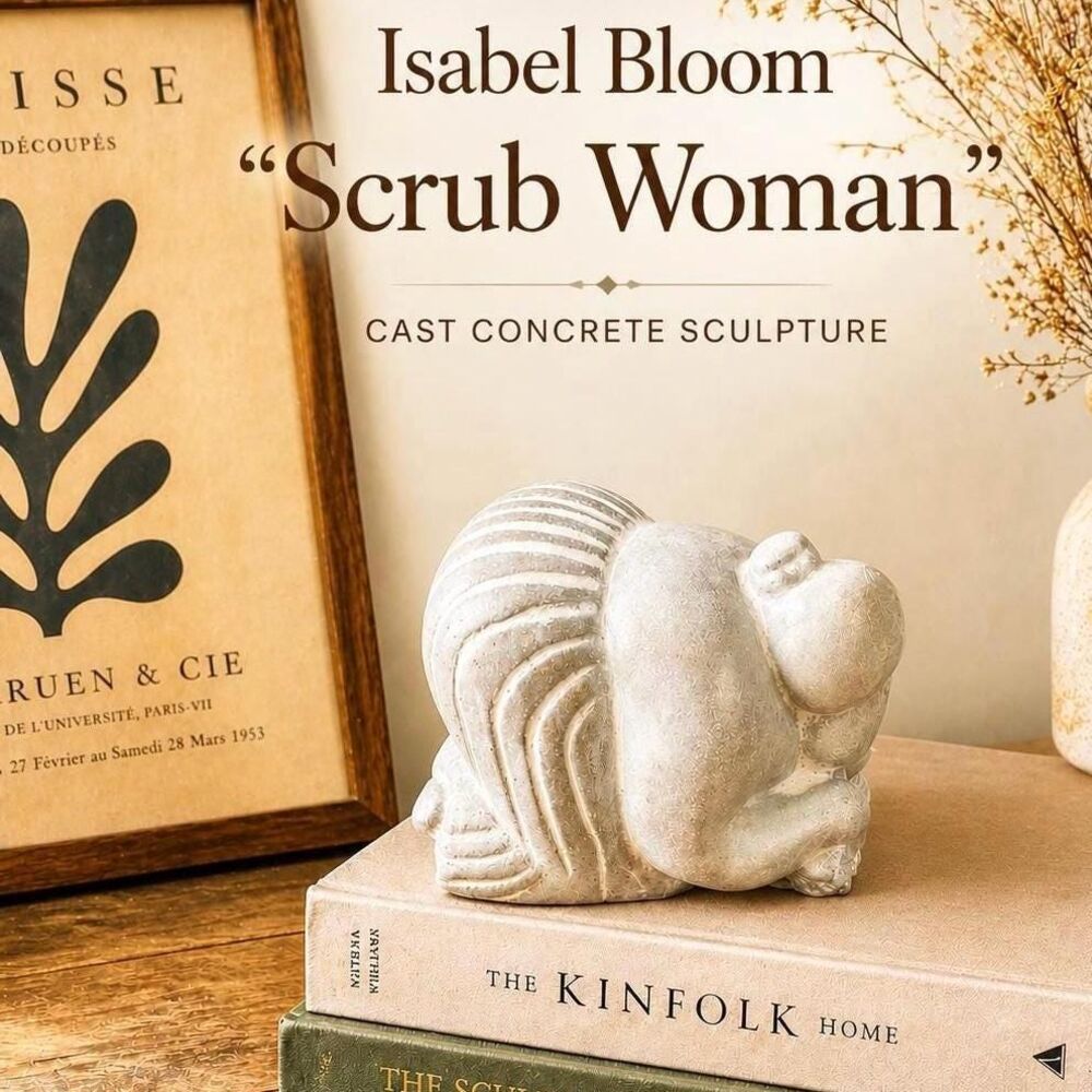 Isabel Bloom Artist Signed “Scrub Woman” Sculpture Retired 3” x 3”